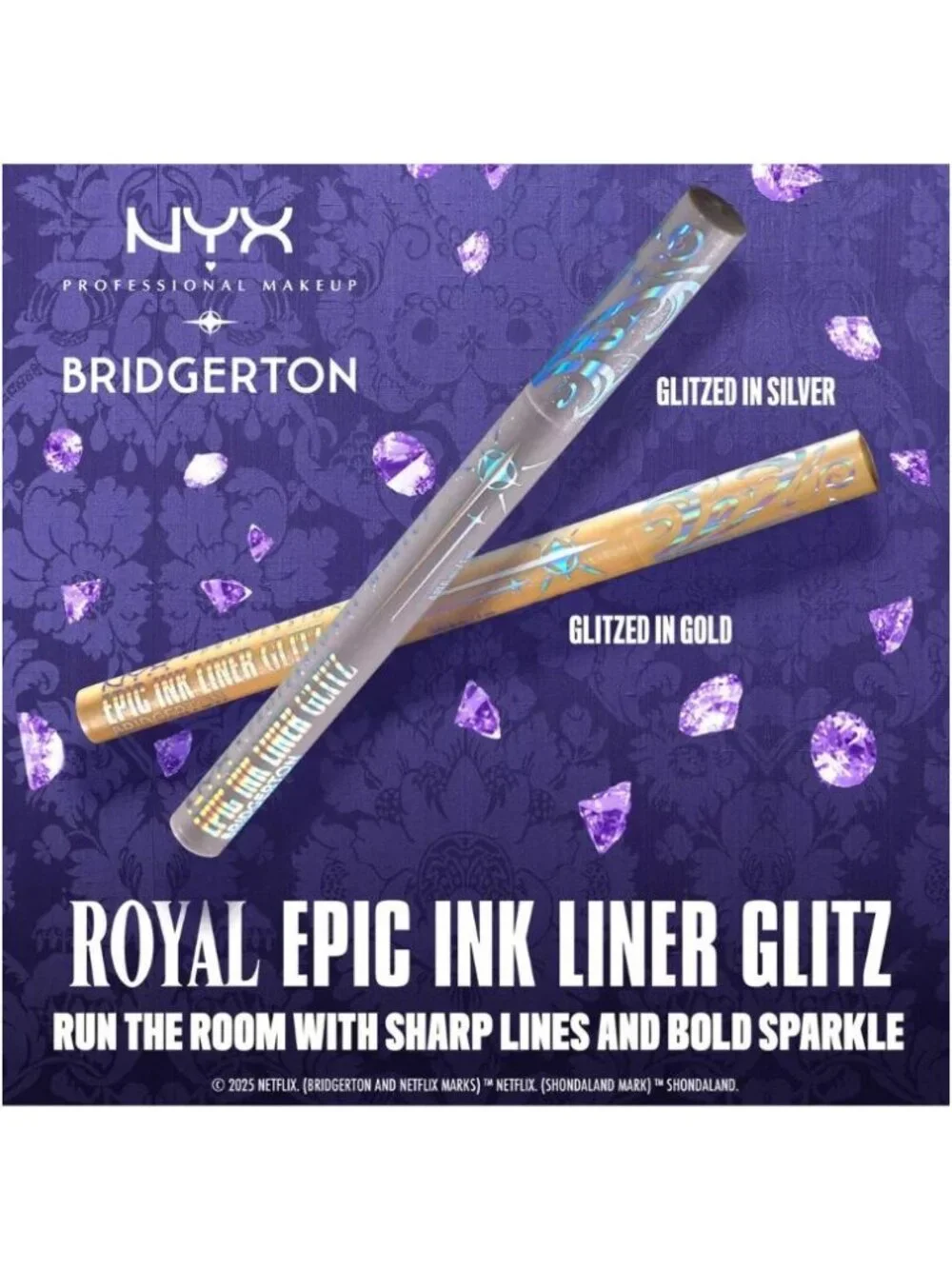NYX Professional Makeup Bridgerton Royal Epic Ink Liner Glitzed in Gold Set of 2